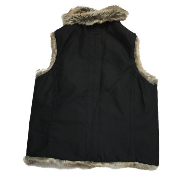 Weatherproof Vest Reversible Faux Fur‎ Outerwear Women's Medium Black Brown Zip - Picture 3 of 12